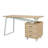 Regeani Solid Wood Steel Computer Desk