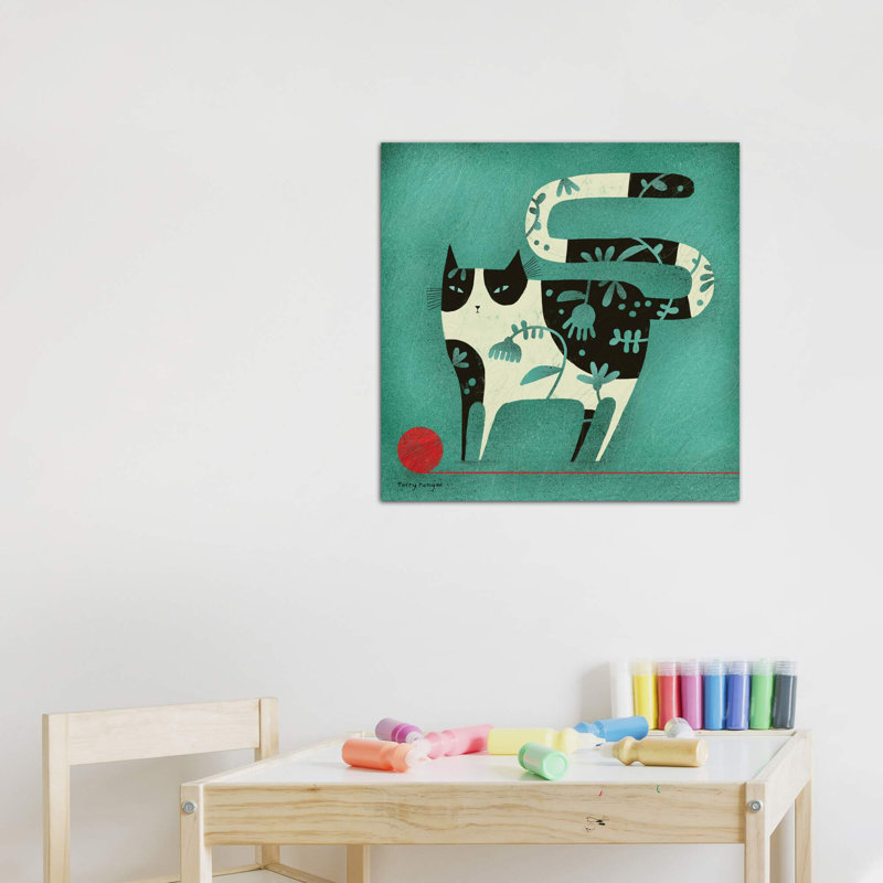 «Red Yarn» par Terry Runyan - impression, Pas de tapis, Toile tendue, H 12 po x l 12 po x P 0,75 po