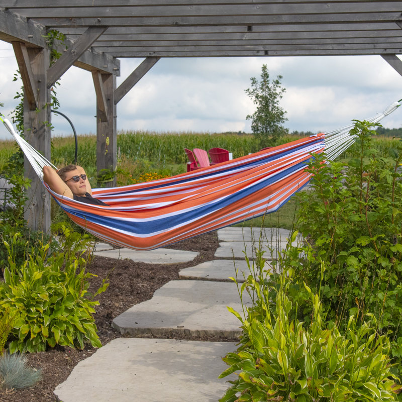 Audrey Cotton Hammock, Single, Orange Punch