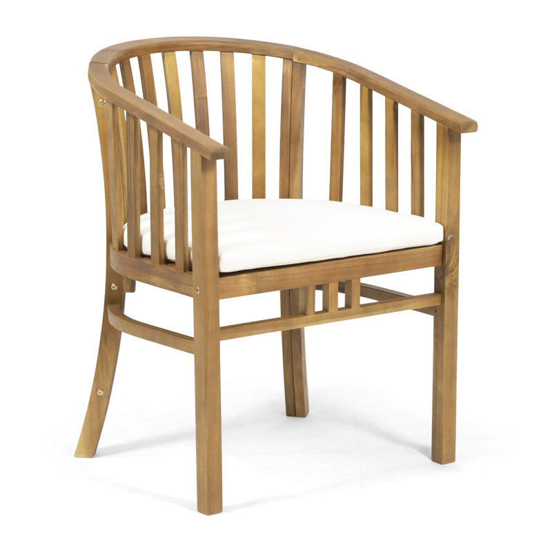 Chaise de salle à manger élégante en bois avec rembourrage - Rehaussez votre décor extérieur - Coussins d'assise bloquants pour profiter du plein air en tout confort