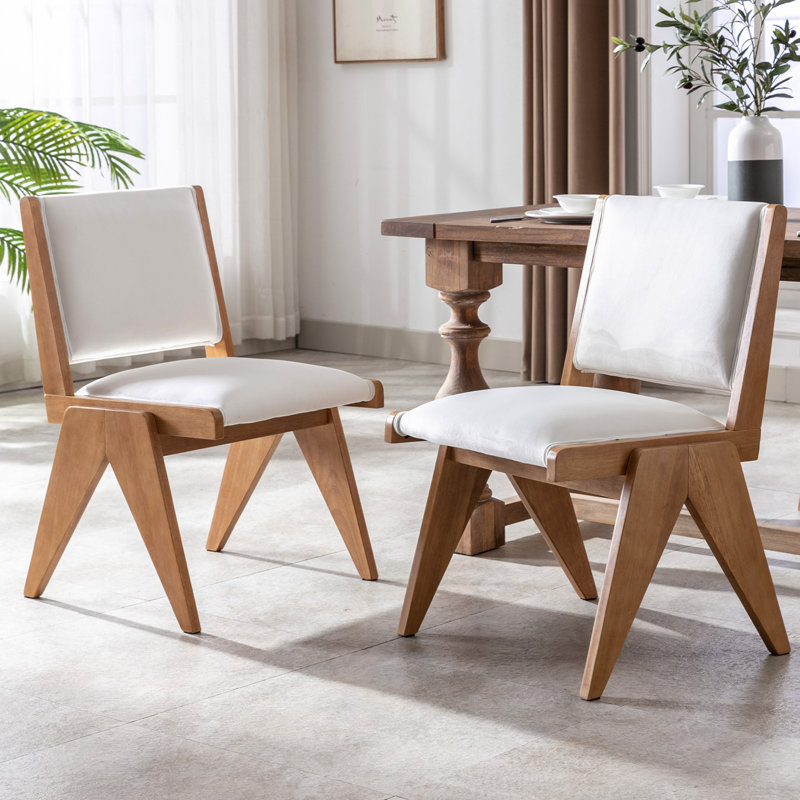 Kaytlynn 19'' H Upholstered Oak Side Chair, Velvet Cream
