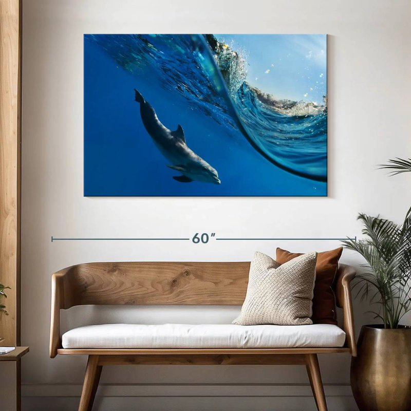 Dolphin Under The Wave, 32" H x 48" W