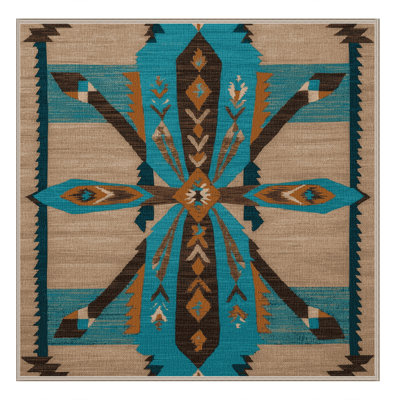 Washable Dragonfly Southwestern Area Rug