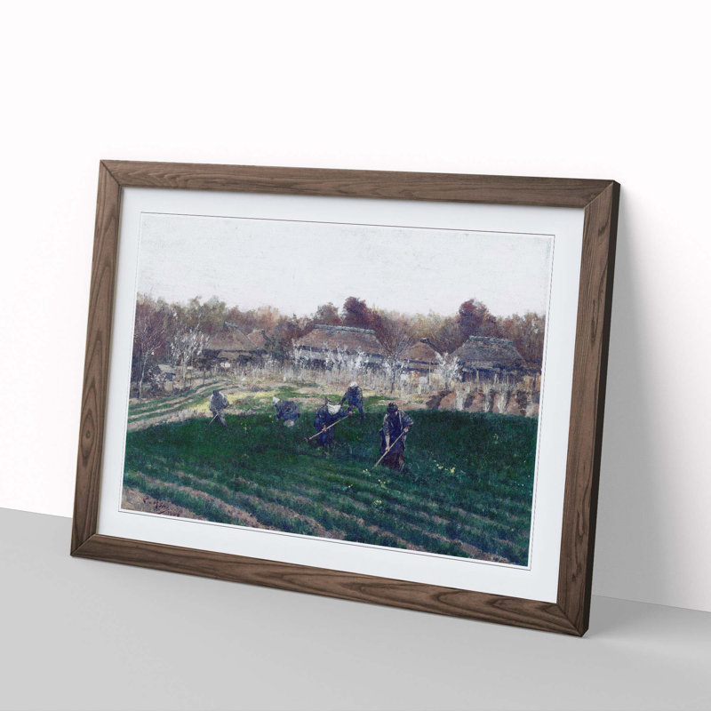 Vegetable Field by Asai Chu - Picture Frame Painting Print, 35cm H x 50cm W x 2cm D, Walnut