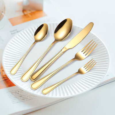 Luxury Stainless Steel Flatware Set For 4, 20-Piece Cutlery With Double Line Edge Handles, Elegant Dining Utensils For Everyday And Special Occasions