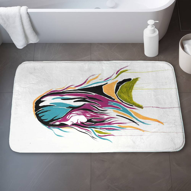 Graffiti street art woman Bath Mat with Non-Slip Backing - Quick Dry Memory Foam Bathroom Rug - Absorbent - Modern Plush Spa-Style - Machine Washable