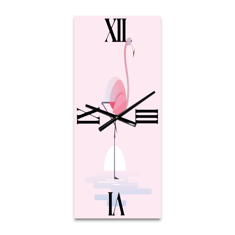 Horloge murale debout flamant rose debout, Petit