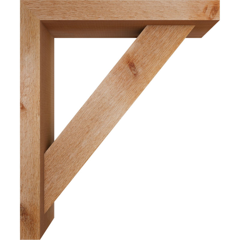 Traditional Block Bracket w/ Offset Brace, 24 x 20, 4"W Western Red Cedar (Rough Sawn)