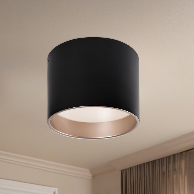 Mousinni LED Flush Mount, Black, Black