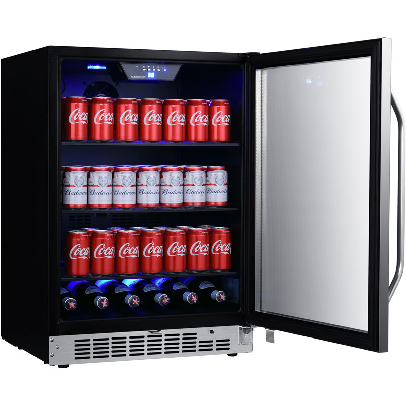 EdgeStar 23.5'' W Convertible 142 Cans (12 oz.) 5.49 Cubic Feet Beverage Cooler with Reversible Glass Door