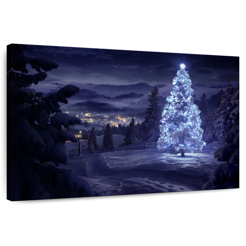 Arbre de Noël enneigé, H 8 po x l 12 po