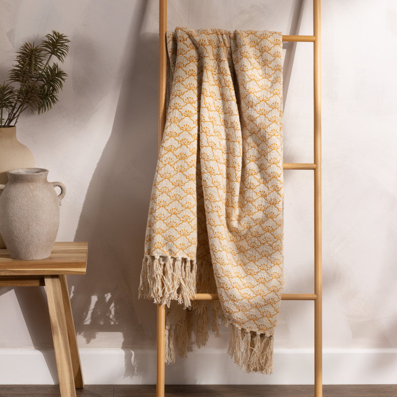 Teja Machine Woven Throw Blanket, Yellow