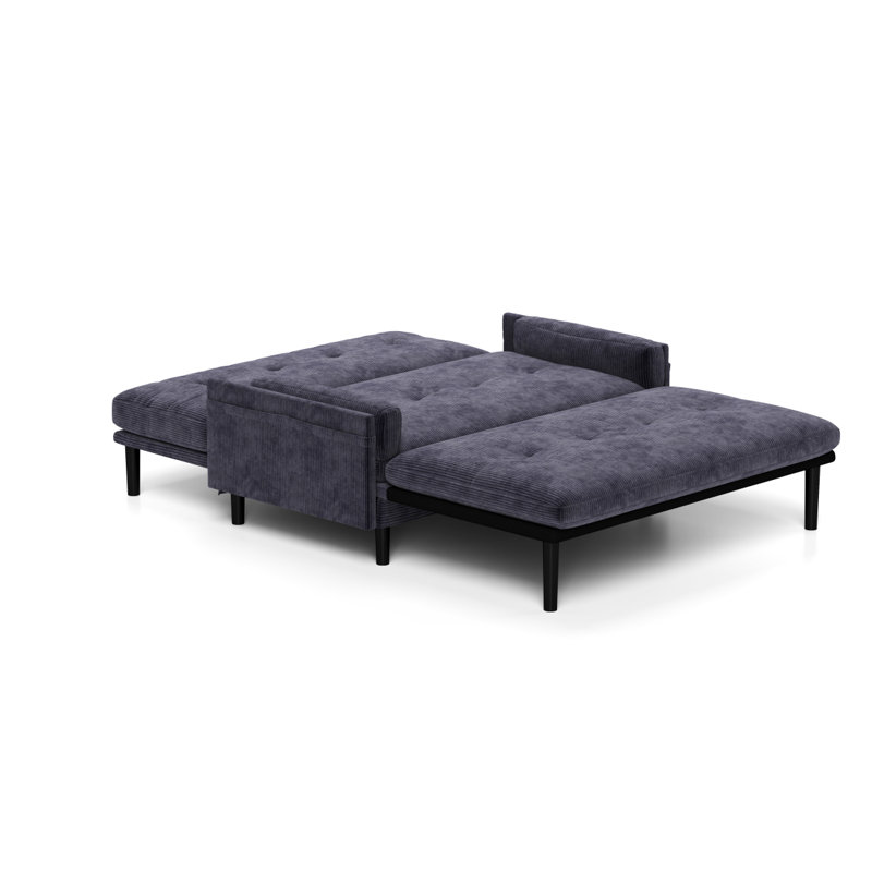Convertible Loveseat, Gray Corduroy