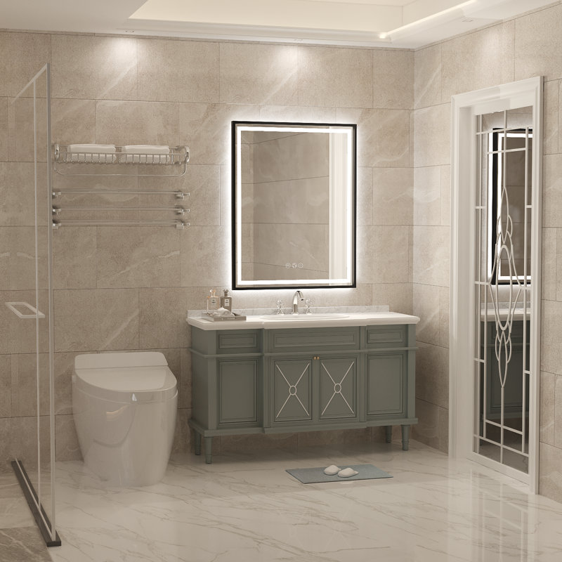LED Bathroom Mirror With Lights, Frontlit & Backlit Lighted Bathroom Mirror with Anti Fog, Lighted Wall Mirrors,3 Colors Temperature,Dimmable