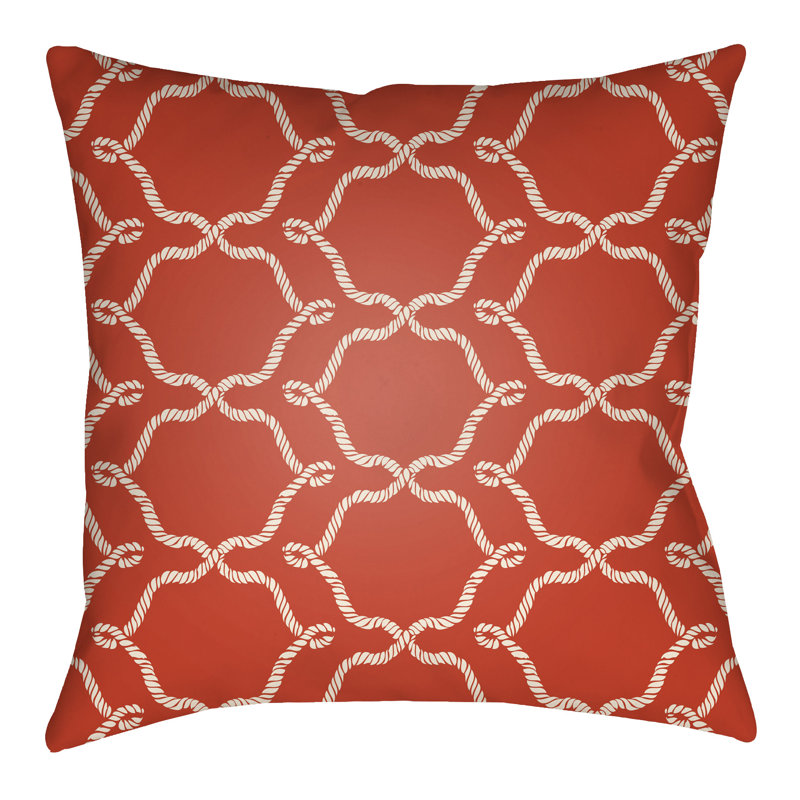 Litchfield Conway Geometric Outdoor Reversible Throw Pillow, 18" H x 18" W, Kelly Green/Ivory
