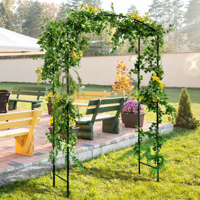 Breneisha 140cm W x 45cm D Metal Arbour in Black