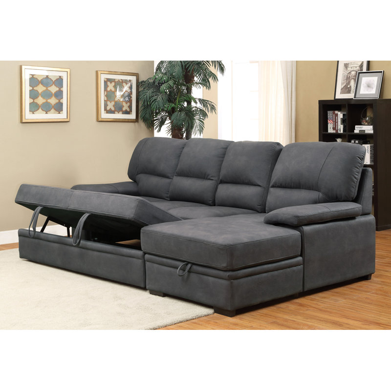 Canapé-lit et chaise longue Lynchburg de 109 po faisant face à la droite, Graphite