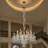 18-Light Brass Crystal Chandelier for High Ceiling
