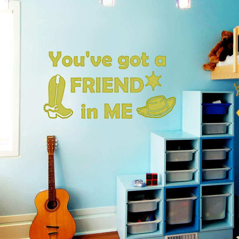 Décalcomanie murale "you you gota friend", Or
