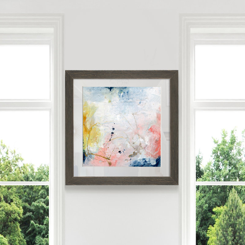Pastel Fantasy II-impression sur papier, H 21 po x l 21 po x P 1 po, Cadre gris