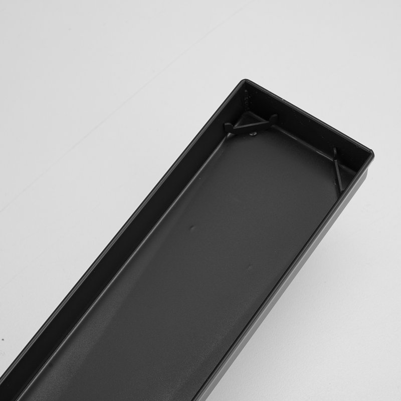 32'' Matte Black Stainless Steel Linear Shower Drain with Slot Pattern Cover