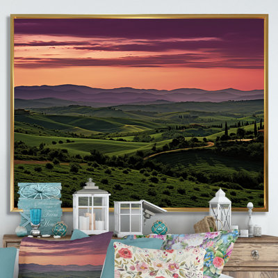 Toscane, crépuscule sur toile