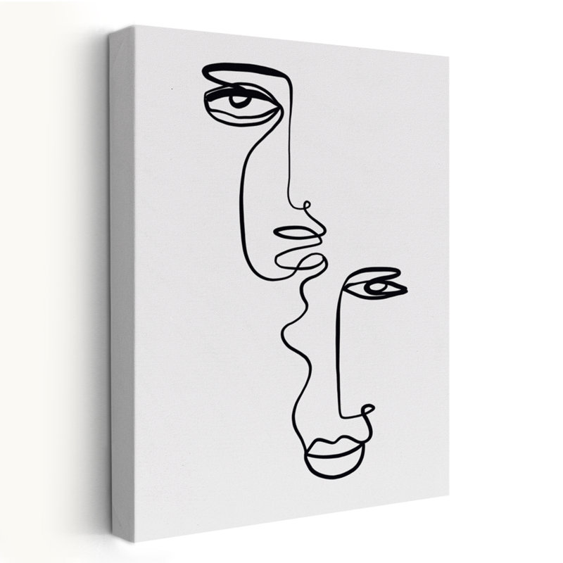 Visage 2 - Art figuratif minimaliste abstrait, H 36 po x l 24 po