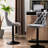 Modern Upholstered Gray Velvet With Backs, Of 2, 360 Swivel, Adjustable Seat 25 - 33 Inch, 17.7 Inch Base, Hand Hammered Rivets, Comfortable Ergonomic For Dining Height Stable American Design, Seat,