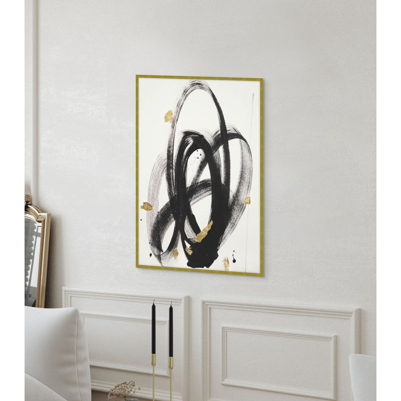 Gilded Strokes 6 Framed Print, 55.5" H x 37.5" W