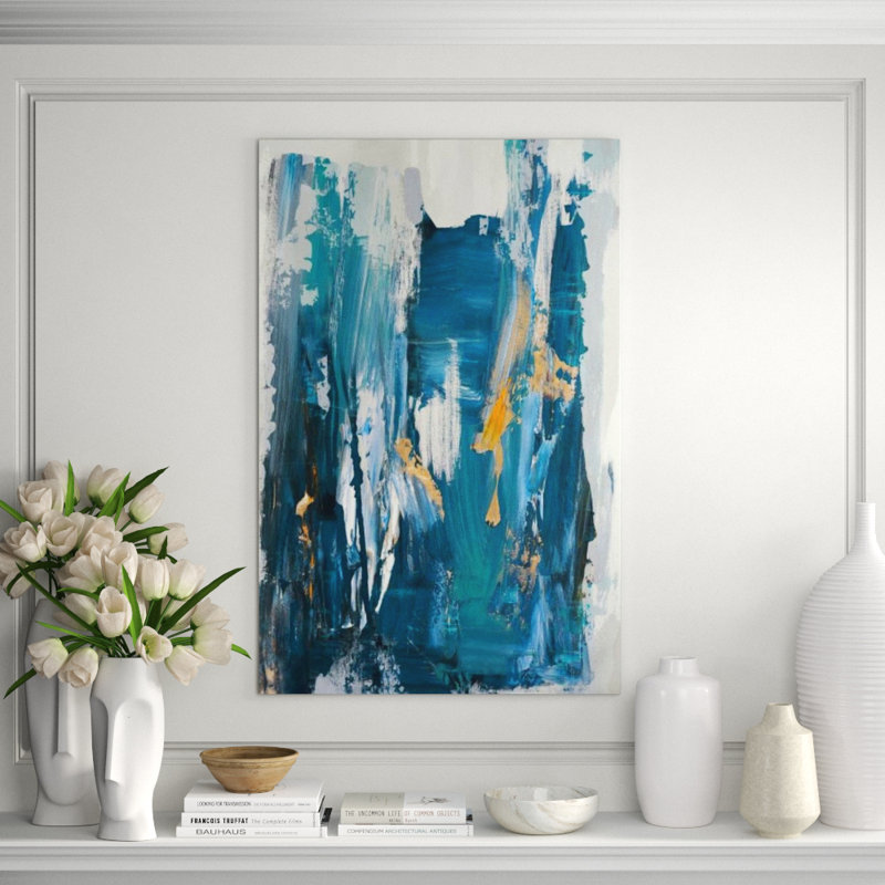 Impressionist Blue Painting by Elle Youngstrom, Outdoor, 61" H x 40" W x 1.5" D