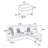 Grey Color 3Pcs Sectional Living Room Furniture Reversible Chaise Sofa And Ottoman Polyfiber Linen Like Fabric Cushion Couch