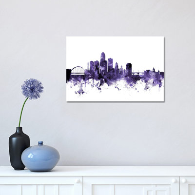 Des Moines, Iowa Skyline by Michael Tompsett - 1 Piece Wrapped Canvas Wall Art