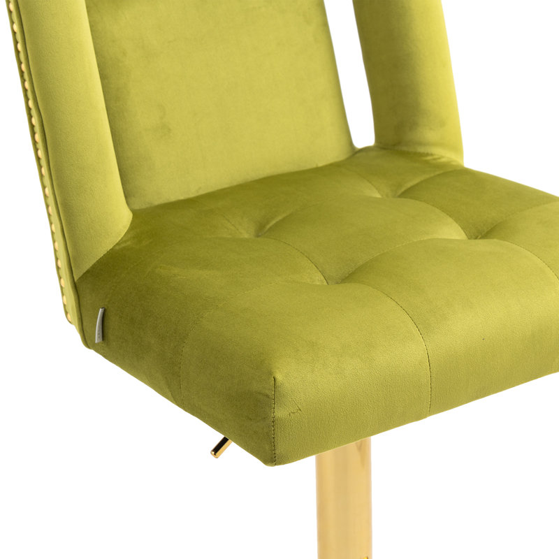 Tabourets de bar avec pieds dorés, Olive