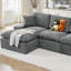 Canapé modulaire en L en chenille Boneless-1435157145