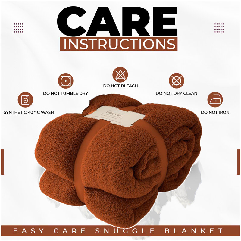  Standard Throw Blanket, W130 x L180cm, Burnt Orange