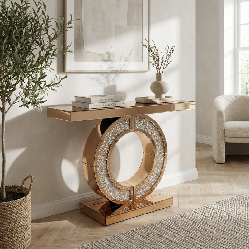 Console moderne en forme de O, Brun