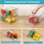 Paquet de 6 tiroirs de rangement empilables, organisateurs de tiroirs en acrylique transparent avec poignées, contenants faciles à assembler pour réfrigérateur, salle de bain, cuisine, évier, armoire, garde-manger et rangement
