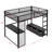 Metal Gaming Loft Bed With LED-2053376772