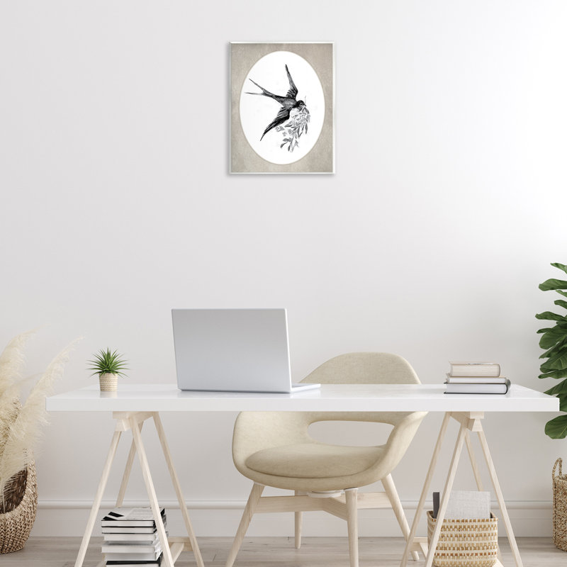 «Flying Bird with Botanicals», art mural par lettré et doublé