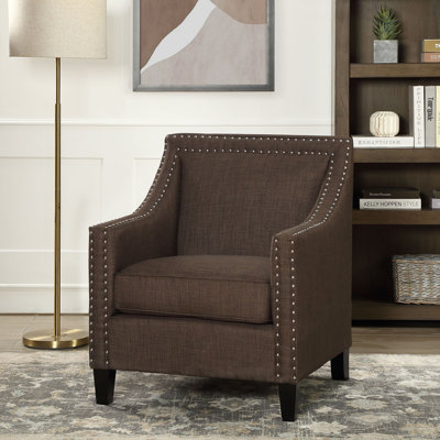 Hilga Erica Accent Armchair With Chrome Nailhead Trim