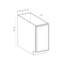 Meuble bas de cuisine à assembler soi-même CASAINC, L 38 cm x H 88 cm x P 61 cm, porte pleine hauteur-134044336