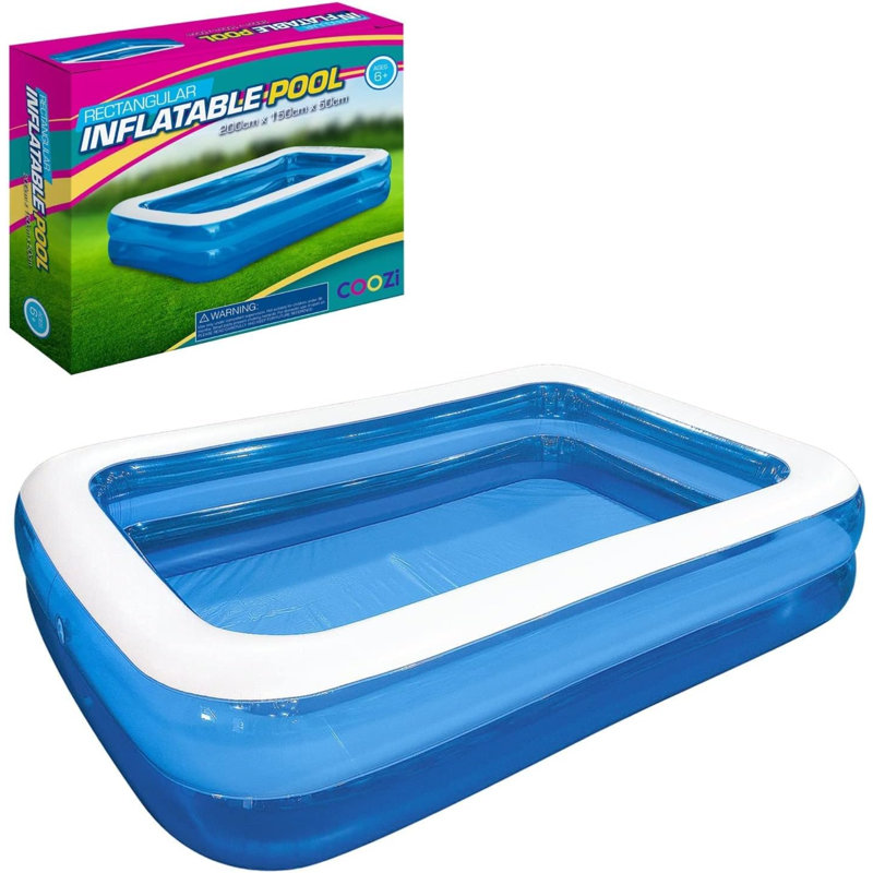 Polyvinyl Chloride (PVC) Rectangle Inflatable Pool 51cm H x 150cm W x 210cm L