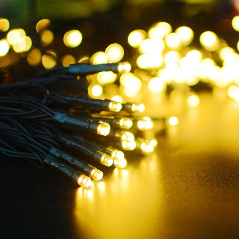 200L Mini String Lights Outdoor 200 - Bulb 60'' Plug-in LED Wide Angle LED String Light, Warm White