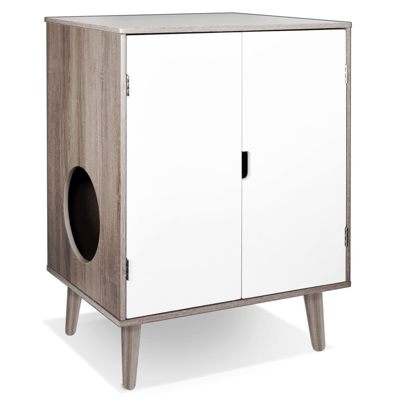 Enceinte de litière pour chat Contemporary Home, Brun / Blanc