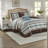 Luxurious Blue Cotton King Bedding Sets, Reversible Jacquard Design For Home Elegance