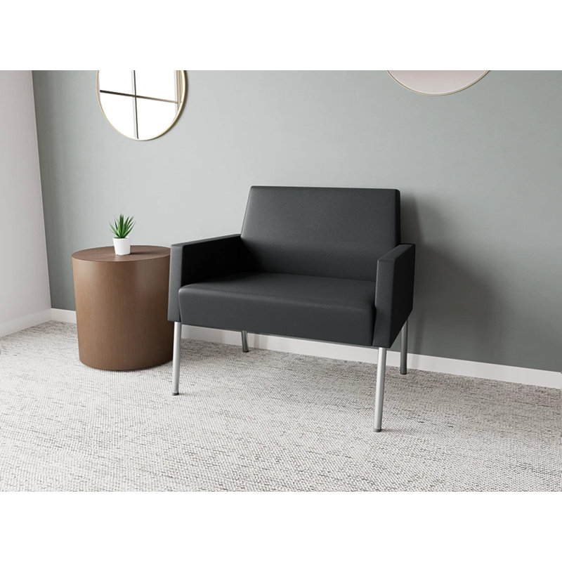 Fauteuil de réception Mystic, Modena graphite, Argent argent