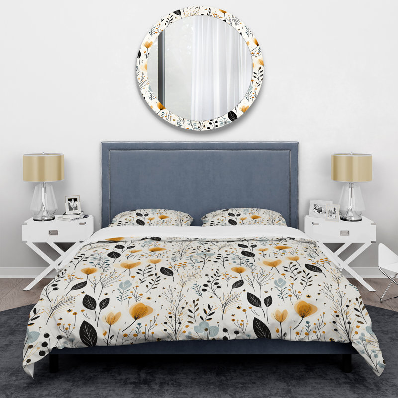 Ensemble de housse de couette en microfibre Amirh, Housse de couette simple + 1 taie décorative stan