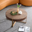 Table basse ronde moderne 31,5 pouces pour salon, petite table basse avec piédestal robuste, noyer Modern Handcraft-580356851