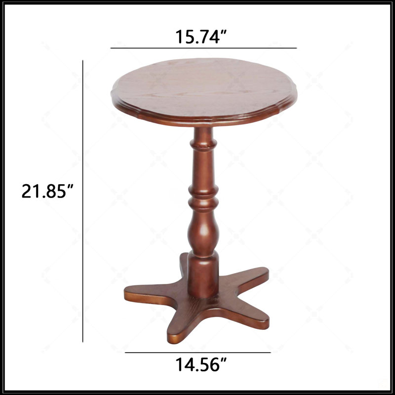 Petite table de bout ronde 15,75 pouces, Noyer brun
