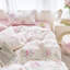 Ensemble de housse de couette 100% coton à double motif floral rose et mauve réversible avec fermeture à glissière-117045818